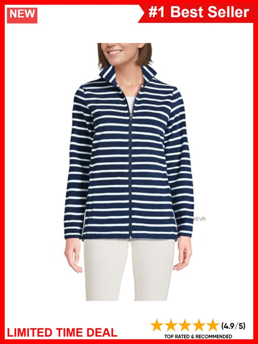 Full Zip Fleece Jacket Stand Collar Lightweight Packable Anti-Pill Womens